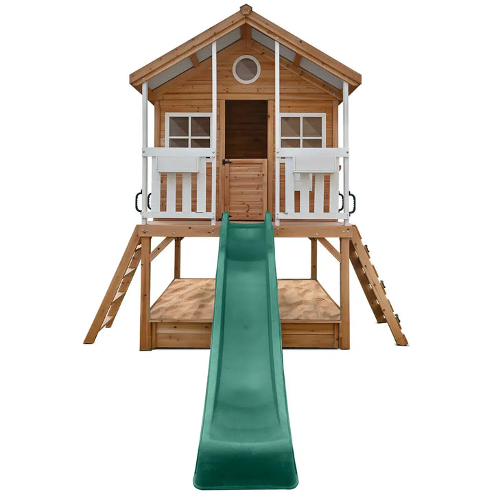 Winchester Cubby House with 1.2m Elevation Platform and 2.2m Slide (Green, Blue or Yellow)  - Lifespan Kids