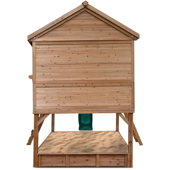 Winchester Cubby House with 1.2m Elevation Platform and 2.2m Slide (Green, Blue or Yellow)  - Lifespan Kids