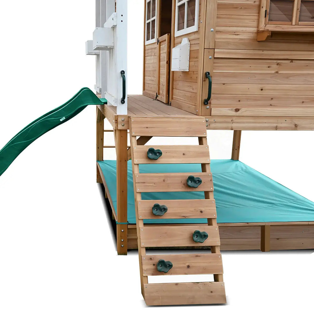 Winchester Cubby House with 1.2m Elevation Platform and 2.2m Slide (Green, Blue or Yellow)  - Lifespan Kids