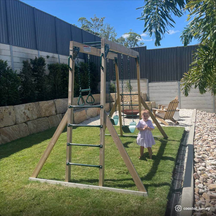 Daintree 2-in-1 Monkey Bars & Swing Set with Acrobat Bar/Trapeze - Lifespan Kids