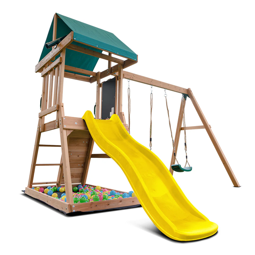 Lifespan Kids Greenvale Play Centre with 1.8m Slide (Green or Yellow) 