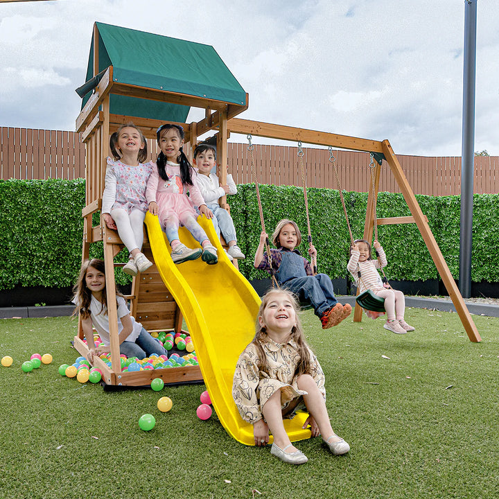 Greenvale Play Centre with 1.8m Slide (Green or Yellow) - Lifespan Kids