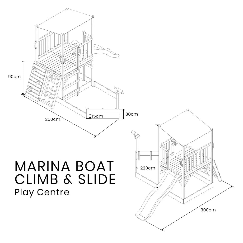 Marina Boat Climb & Slide -1.8m Green Slide