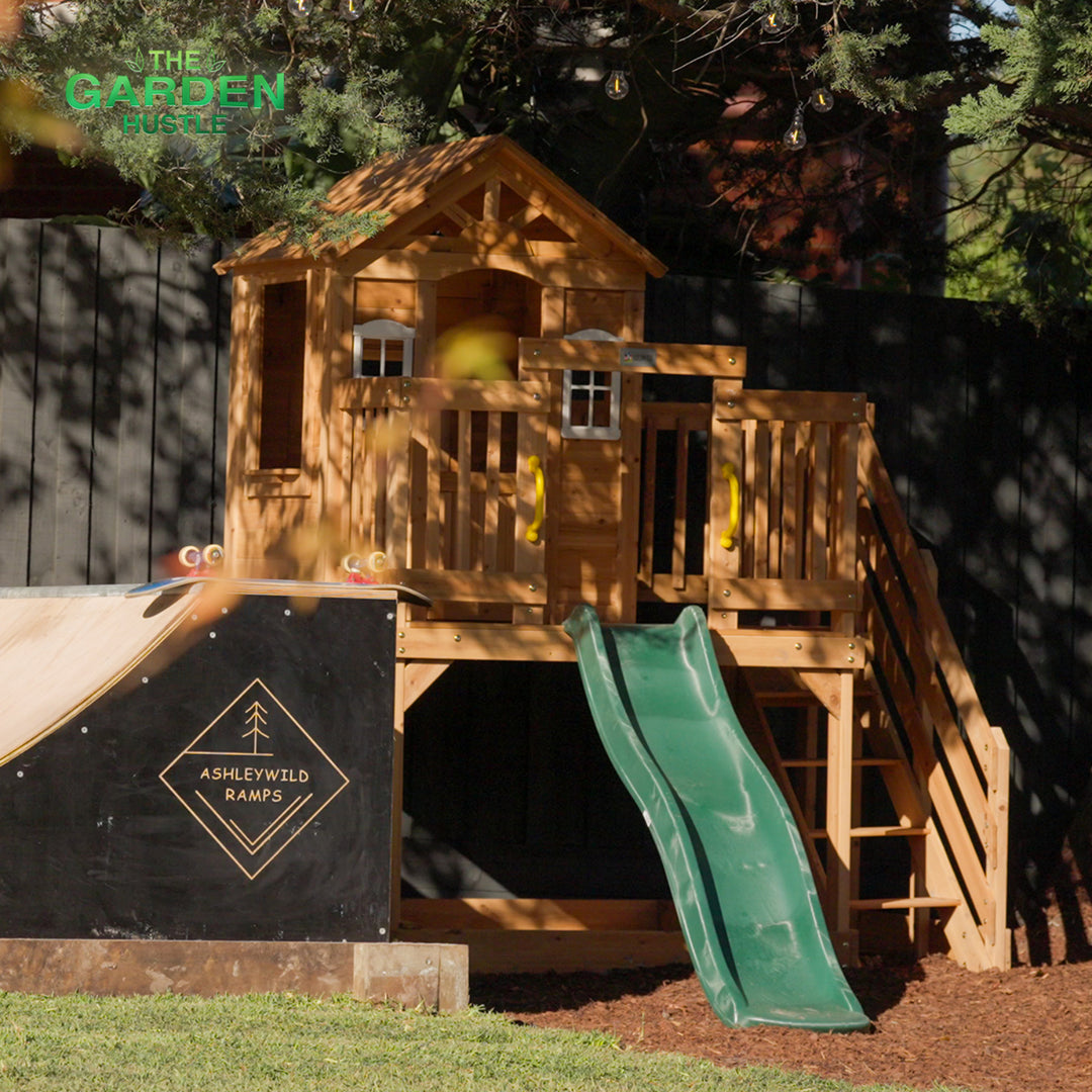 Silverton Cubby House with 1.8m Slide (Blue or Green) - Lifespan Kids