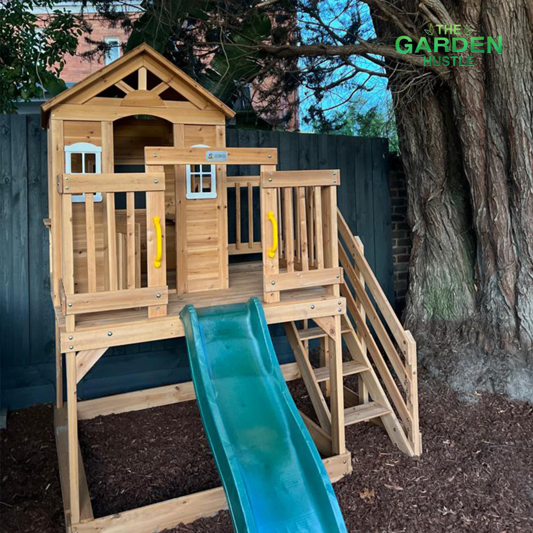 Silverton Cubby House with 1.8m Slide (Blue or Green) - Lifespan Kids