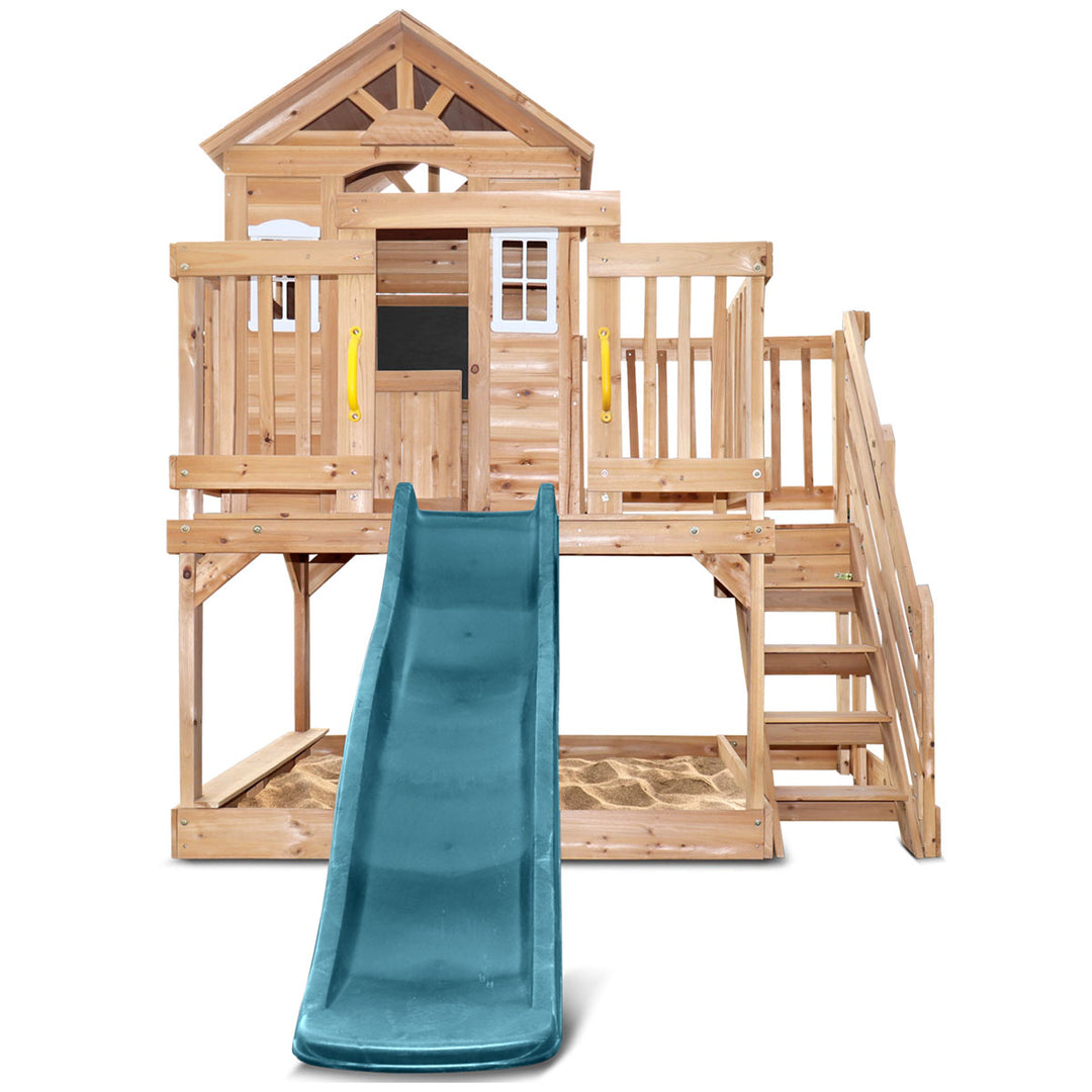 Silverton Cubby House with 1.8m Slide (Blue or Green) - Lifespan Kids
