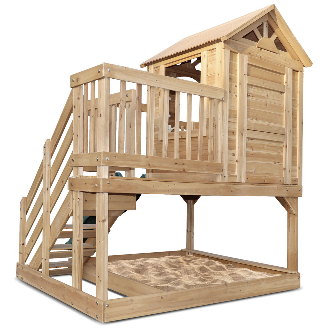 Silverton Cubby House with 1.8m Slide (Blue or Green) - Lifespan Kids