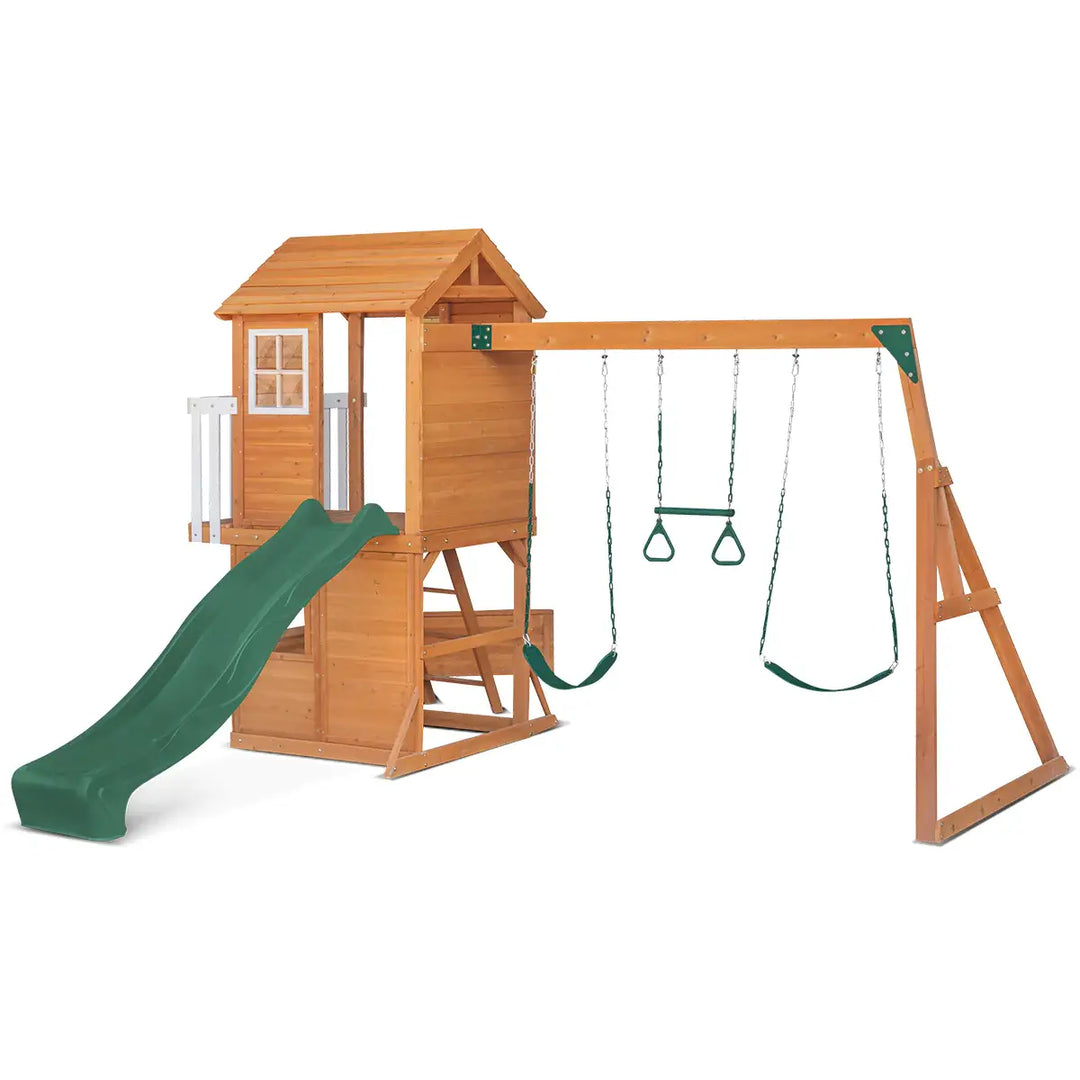 Lifespan Kids Springlake Play Centre with 2.2m Wavy Slide (Available in Green or Yellow Slide)