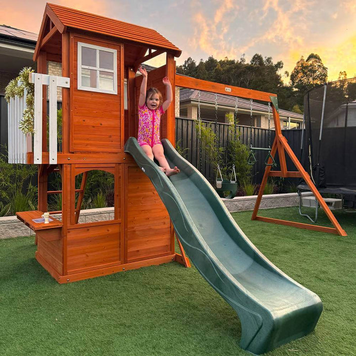 Springlake Play Centre with 2.2m Slide (Green, Blue  or Yellow Slide) - Lifespan Kids