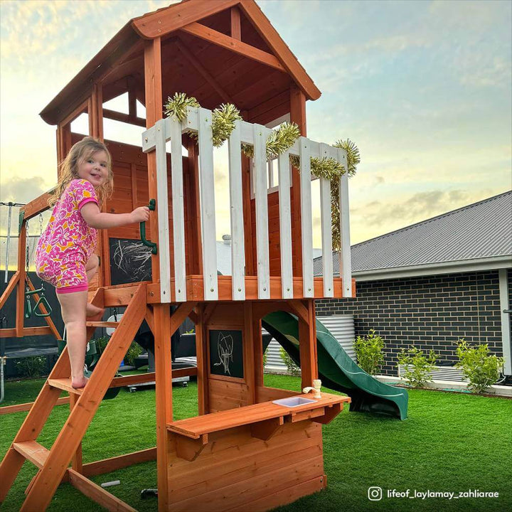 Springlake Play Centre with 2.2m Slide (Green, Blue  or Yellow Slide) - Lifespan Kids