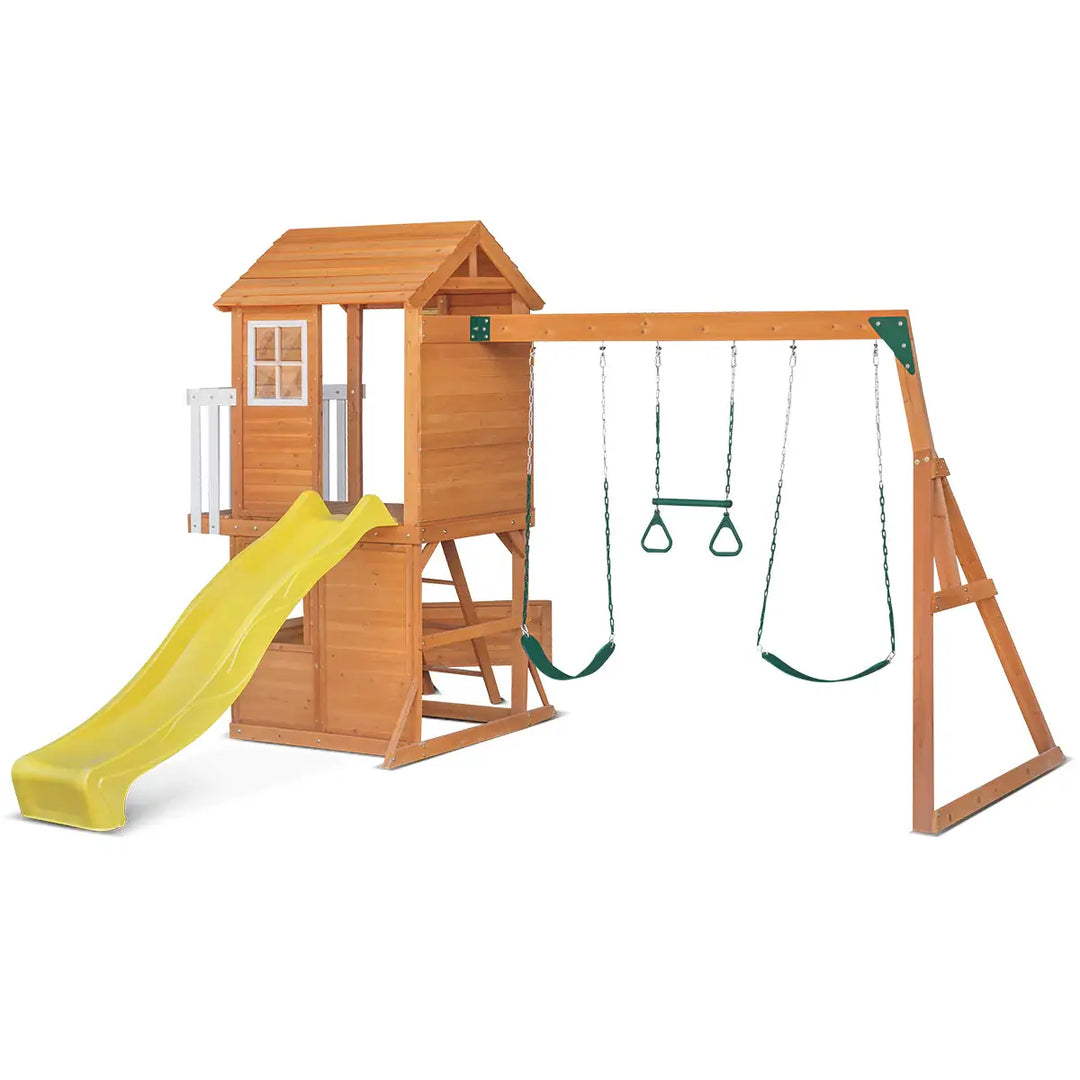 Springlake Play Centre with 2.2m Slide (Green, Blue  or Yellow Slide) - Lifespan Kids