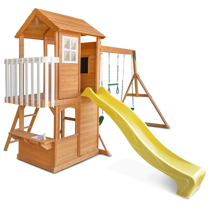 Springlake Play Centre with 2.2m Wavy Slide (Available in Green or Yellow Slide)