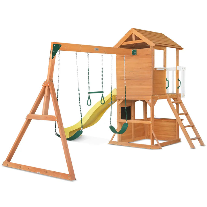 Springlake Play Centre with 2.2m Wavy Slide (Available in Green or Yellow Slide)