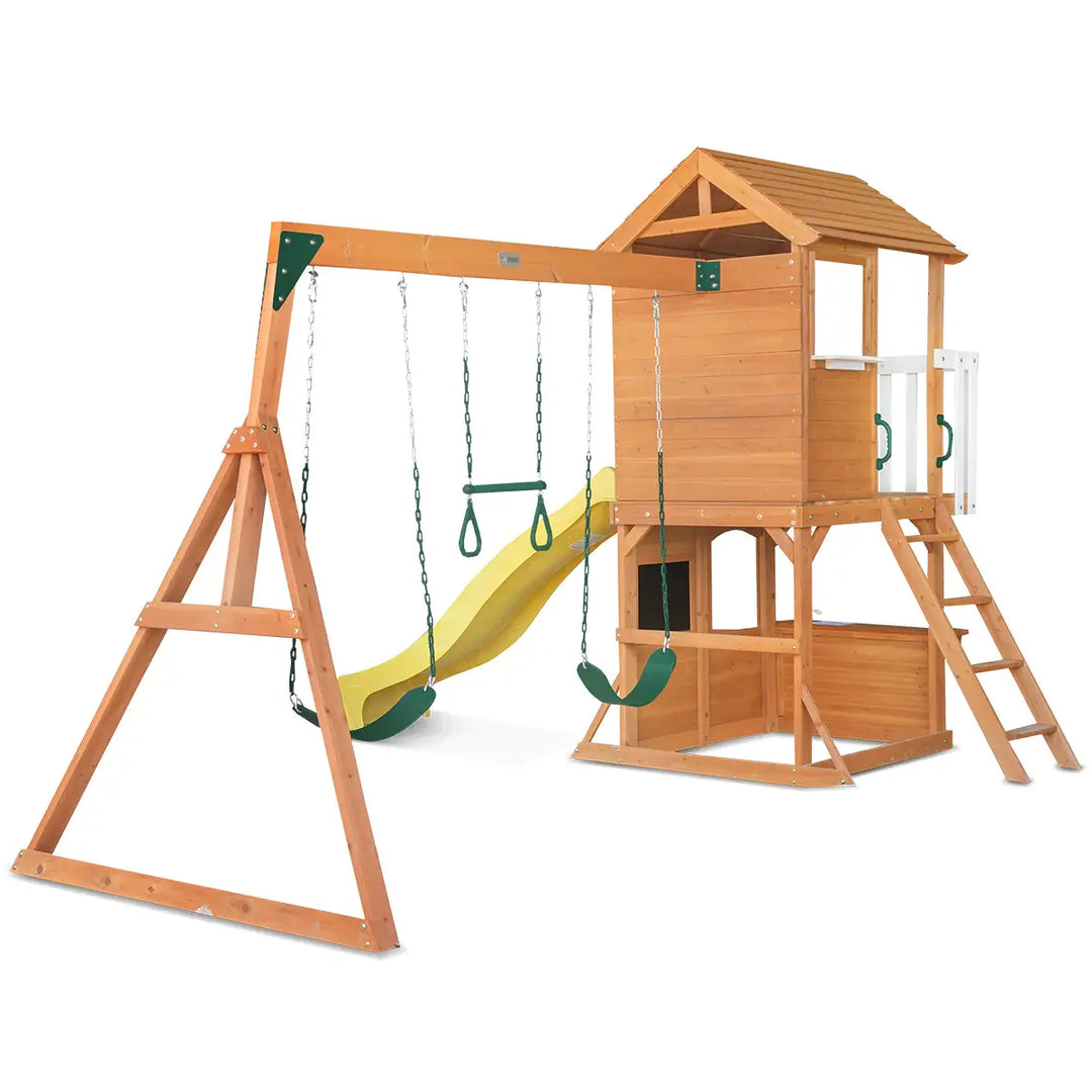 Springlake Play Centre with 2.2m Slide (Green, Blue  or Yellow Slide) - Lifespan Kids
