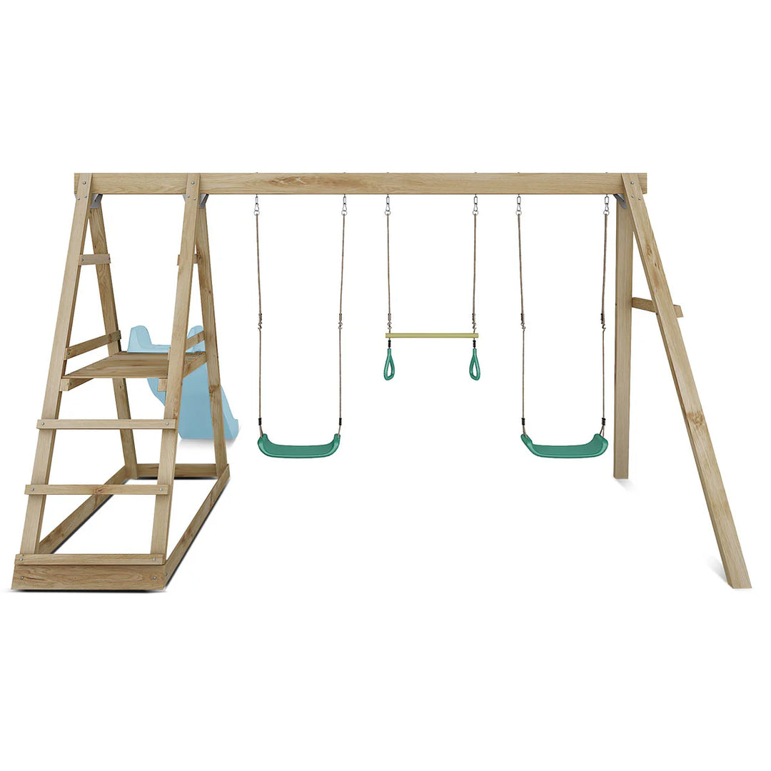 Winston 4-Station Timber Swing Set with Slide - Lifespan Kids
