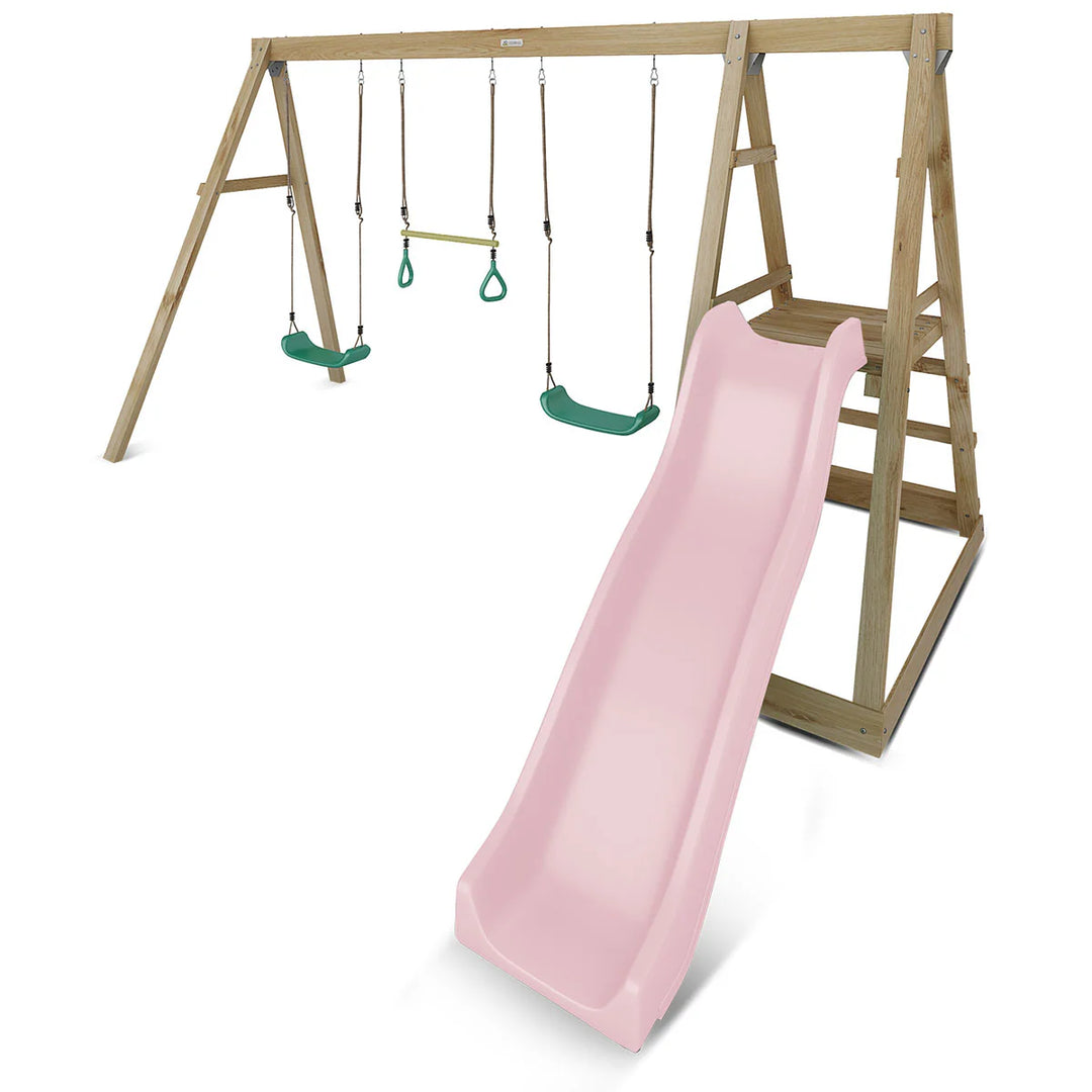 Winston 4-Station Timber Swing Set with Slide - Lifespan Kids