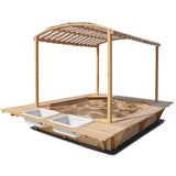 Playfort 2 Sandpit with Striped Canopy - Lifespan Kids