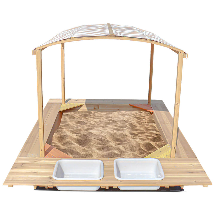 Playfort 2 Sandpit with Striped Canopy - Lifespan Kids