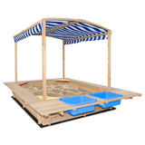 Playfort 2 Sandpit with Striped Canopy - Lifespan Kids