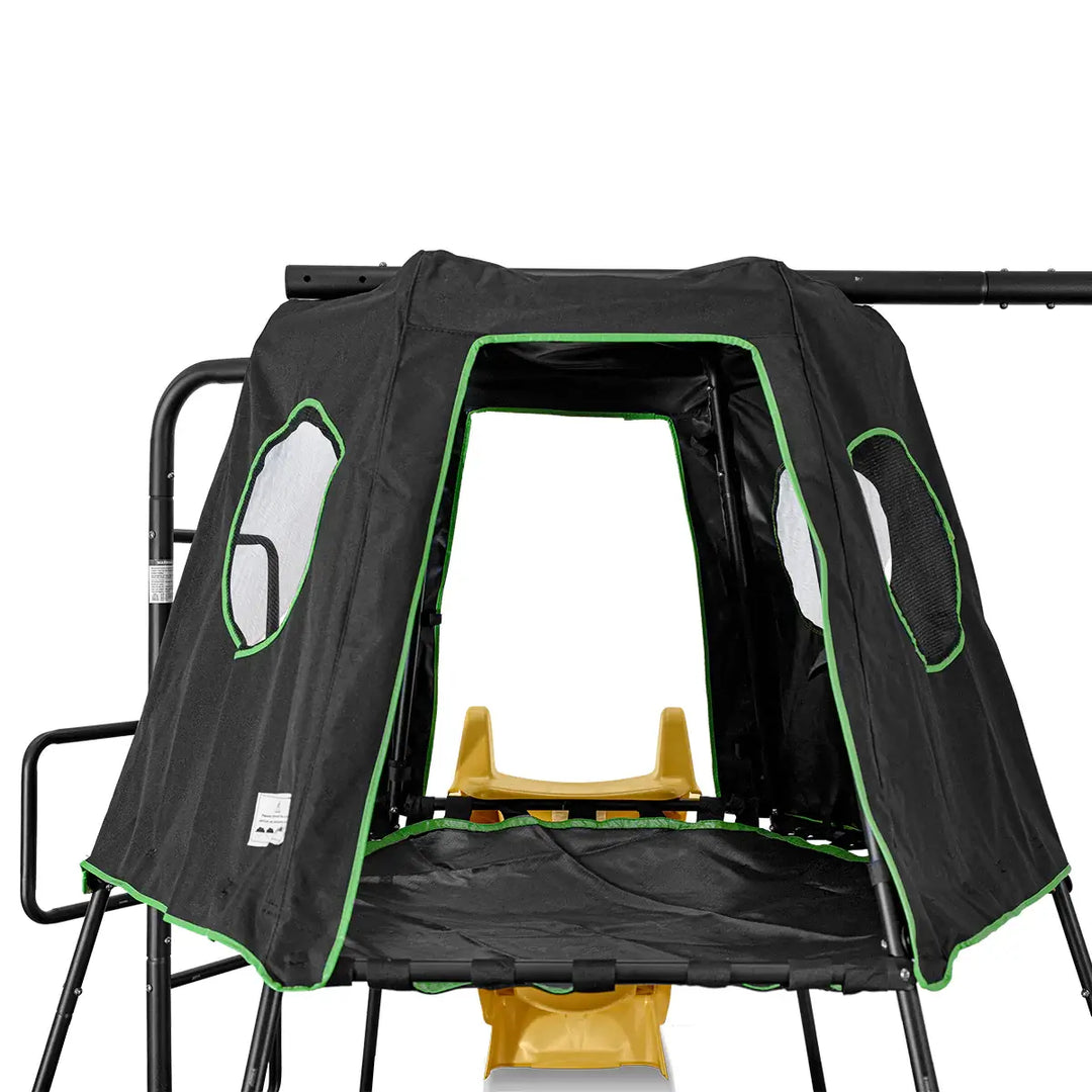 Pallas Play Tower with Metal Swing Set with Slide (Available in Green and Yellow)