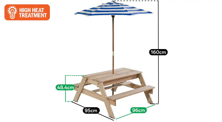 Sunrise Sand & Water Picnic Table + Umbrella - Lifespan Kids