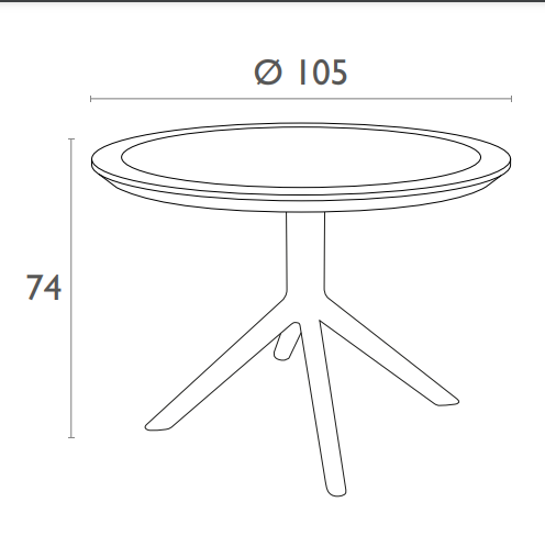 Siesta Sky Table 105 (Available in Olive Green, White, Taupe, Anthracite and Black)
