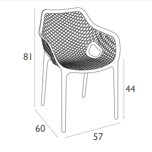 Siesta Air XL Arm Chair (Available in Black, White, Taupe, Green, Red, Orange, Mango & Anthracite)