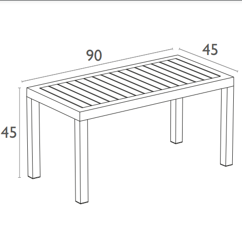 Siesta Ocean Lounge Coffee Table 900x450 (Available in Black, White, Taupe, Silver Grey & Anthracite)