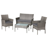 Gardeon 4 Seater Outdoor Sofa Setting  - Wicker - Grey