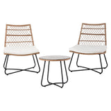 Gardeon 3pc Outdoor Setting - Wicker Bistro - Brown