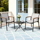 Gardeon 3PC Outdoor Bistro Set - Steel Table and Chairs