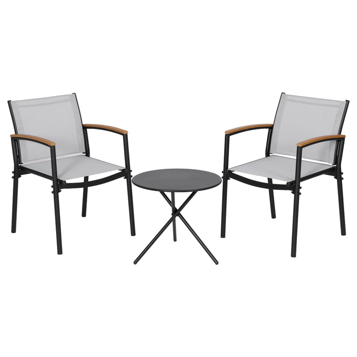Gardeon 3PC Outdoor Bistro Set - Steel Table and Chairs
