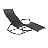 Gardeon Sun Lounge / Rocking Chair - Steel Frame - Black