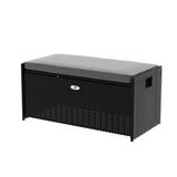 Gardeon Outdoor Storage Bench / Box - Wicker - Black
