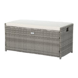 Gardeon Outdoor Storage Bench / Box - Wicker with Cushion - Grey
