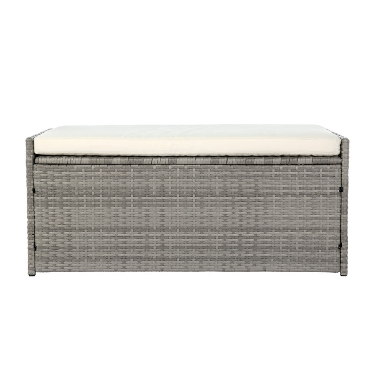 Gardeon Outdoor Storage Bench / Box - Wicker with Cushion - Grey
