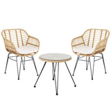 Gardeon 3pc Outdoor Bistro / Furniture Setting - Table & Chairs - Grey