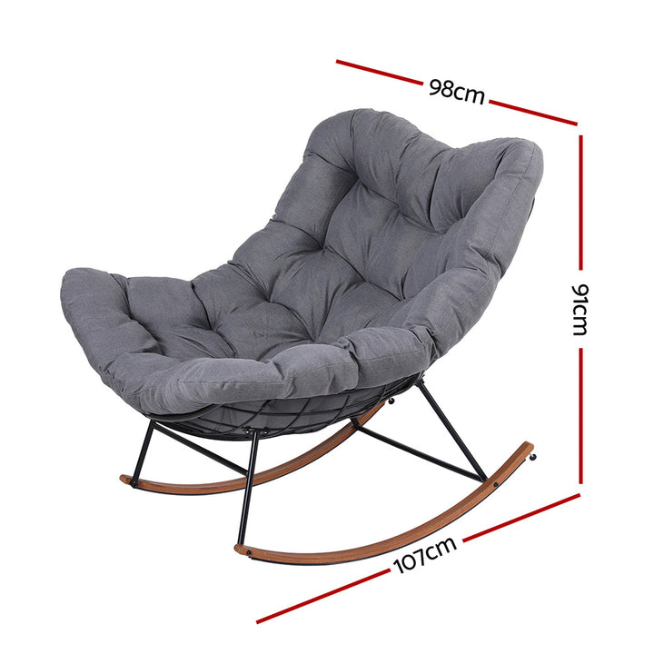 Gardeon Outdoor Rocking Chair / Papasan Recliner Lounge Chair