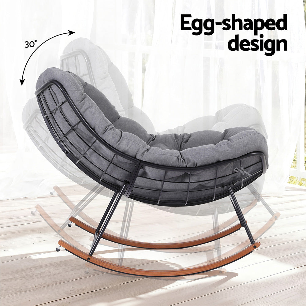 Gardeon Outdoor Rocking Chair / Papasan Recliner Lounge Chair