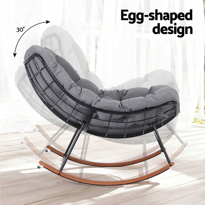 Gardeon Outdoor Rocking Chair / Papasan Recliner Lounge Chair