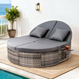 Gardeon Outdoor DayBed with Retractable Side Tray - Wicker Style