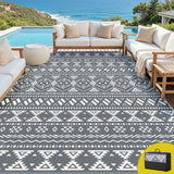 Gardeon Outdoor Rugs 274x366cm Large Carpet Reversible Area Mat PP Dual-Sided Patio Rug Bohemian