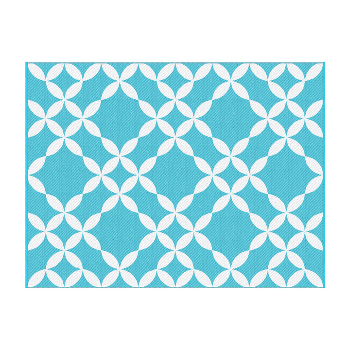 Gardeon Outdoor Rugs 274x366cm Large Carpet Reversible Area Mat PP Dual-Sided Patio Rug Light Blue