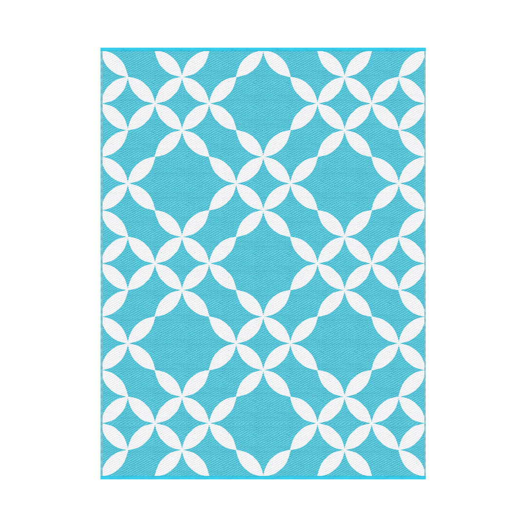 Gardeon Outdoor Rugs 274x366cm Large Carpet Reversible Area Mat PP Dual-Sided Patio Rug Light Blue