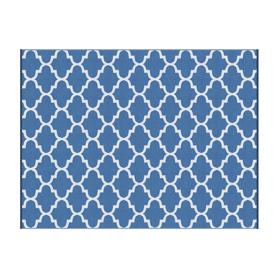 Gardeon Outdoor Rugs 274x366cm Large Carpet Reversible Area Mat PP Dual-Sided Patio Rug Blue