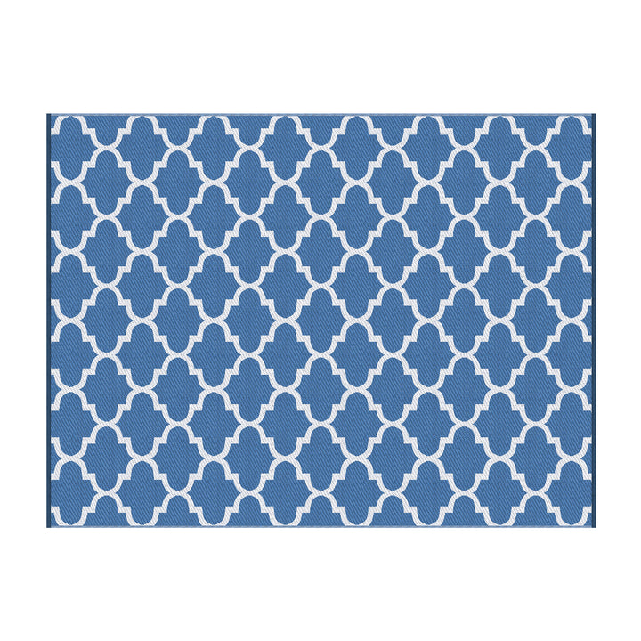 Gardeon Outdoor Rugs 274x366cm Large Carpet Reversible Area Mat PP Dual-Sided Patio Rug Blue