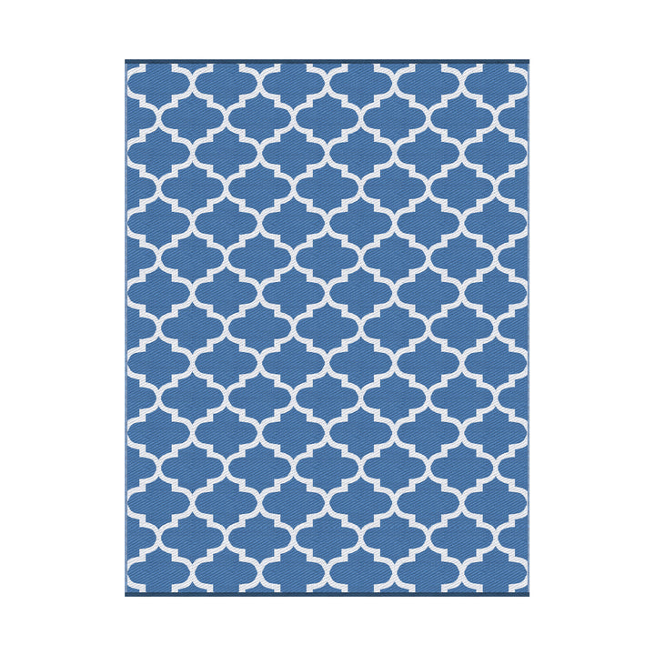 Gardeon Outdoor Rugs 274x366cm Large Carpet Reversible Area Mat PP Dual-Sided Patio Rug Blue