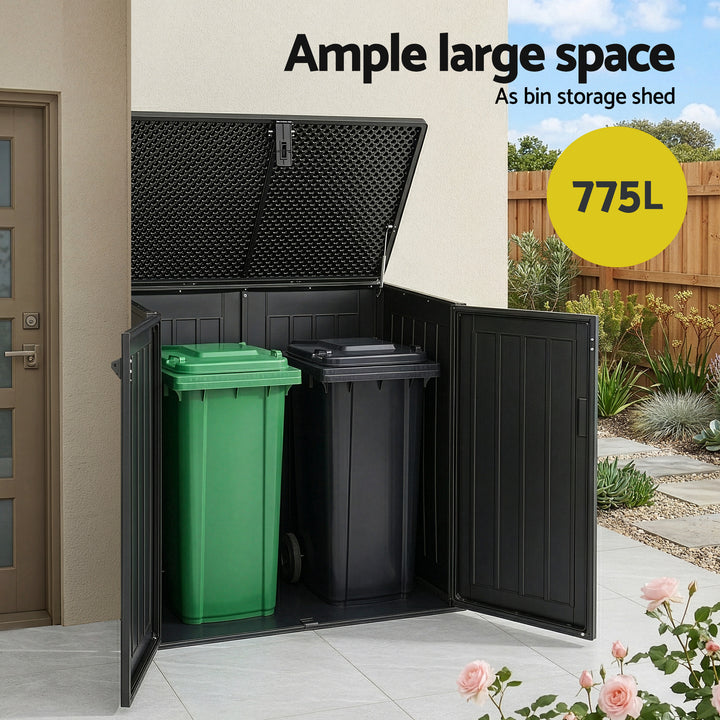 775L Outdoor Storage Box - Lockable / Black