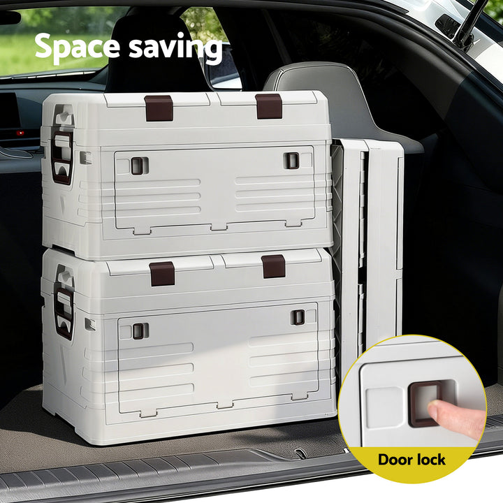 Gardeon 80L Outdoor Storage Box Foldable Camping Collapsible Bins Organizer