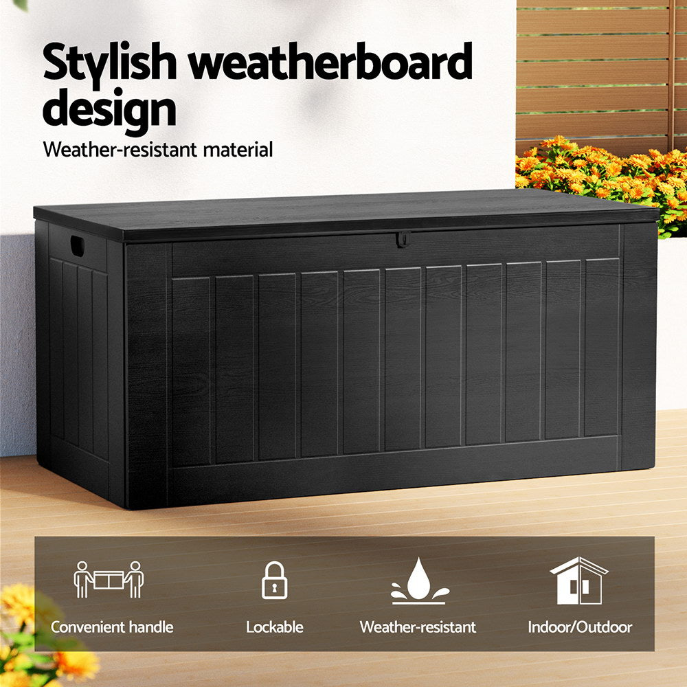 Gardeon Outdoor Storage Box - 830L (Lockable) - Black